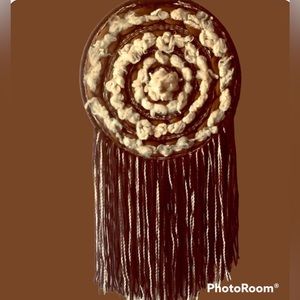 Handwoven Organic Raw Wool Wallhanging Mandala Dreamcatcher Boho